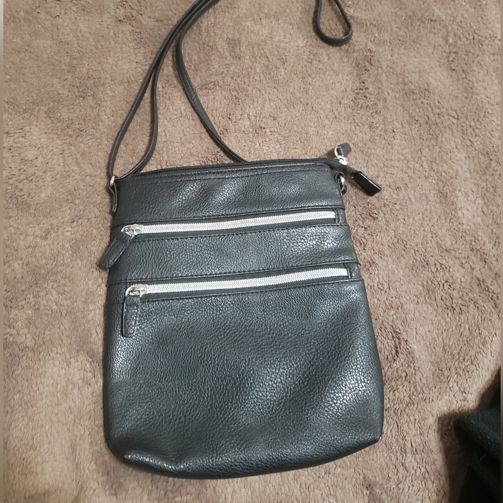 Black Leather Crossbody Bag